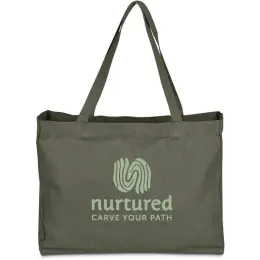 Okiyo Subarashi Recycled Canvas Tote - Military Green Front